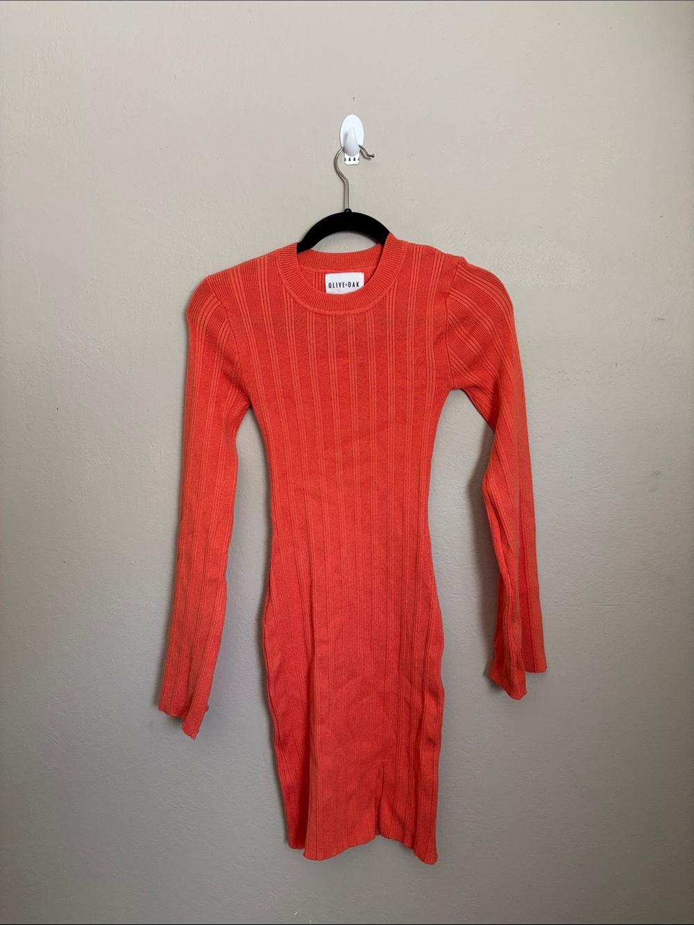 Olive & Oak Coral Long Sleeve Knit Bodycon Dress Womens XS NWT